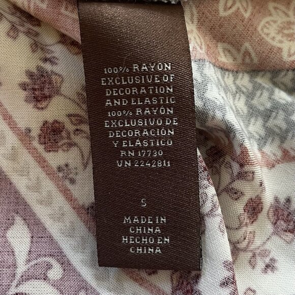 Knox Rose Off Shoulder Shirt Blouse Womens Small Red Pink Boho Long Sleeves - Picture 7 of 8